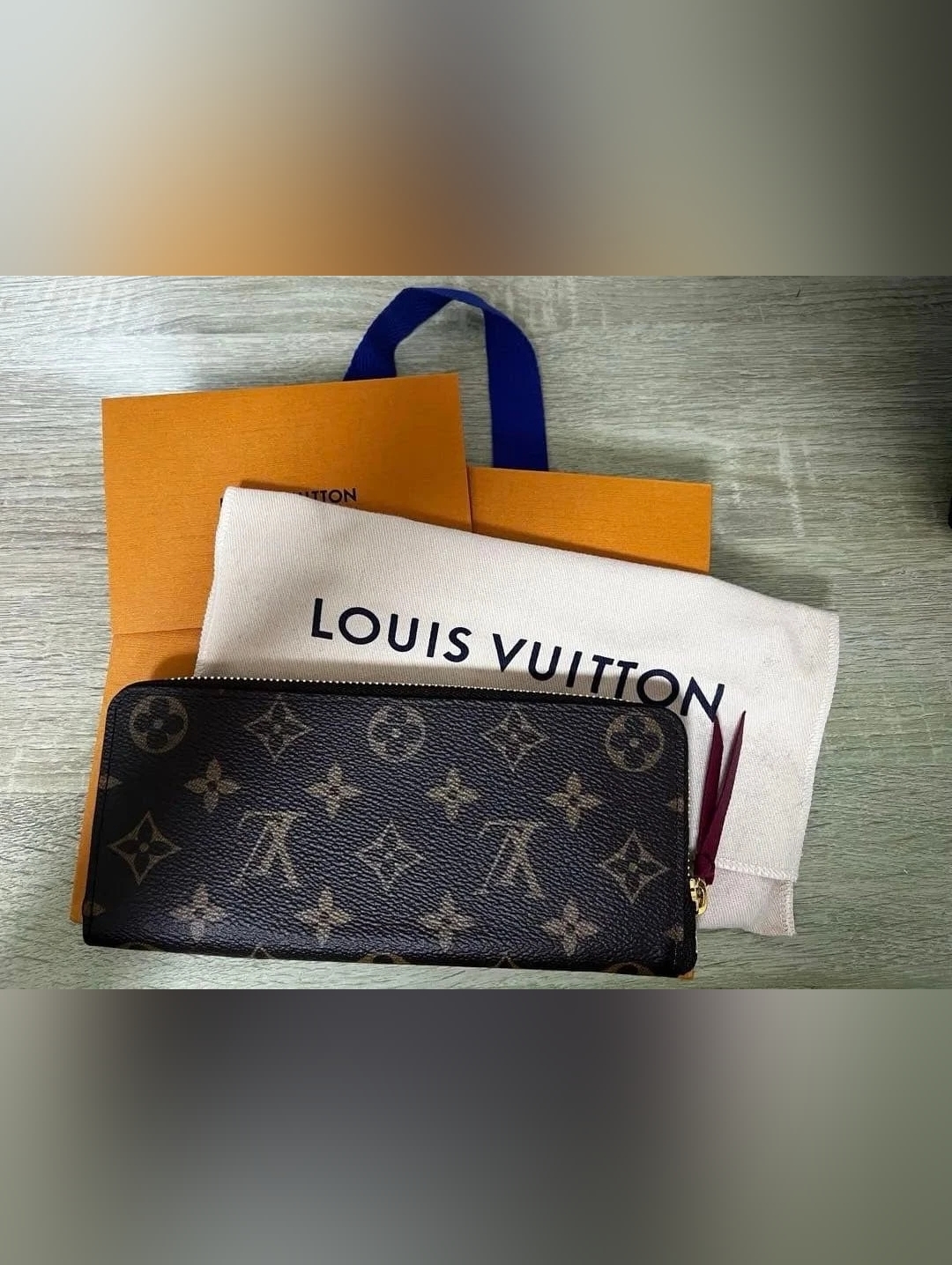 Louis Vuitton Clmence Long Wallet Dark Brown Monogram
